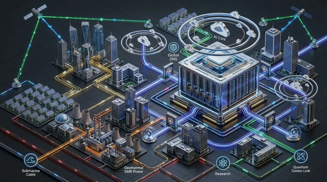 Enterprise networking infrastructure connecting offices, data centers, and cloud environments